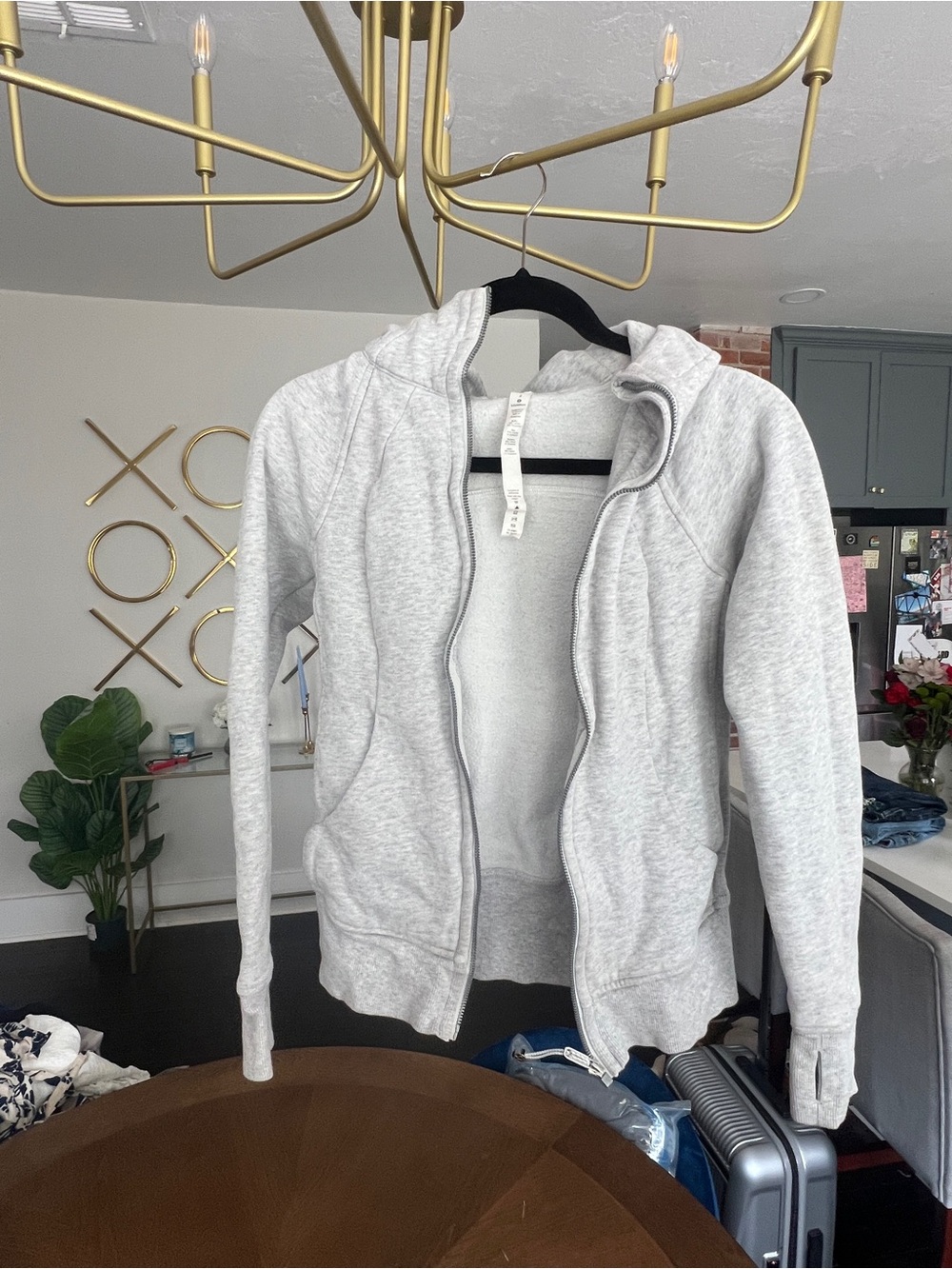 lululemon athletica Light Gray Full-Zip Hooded Jacket